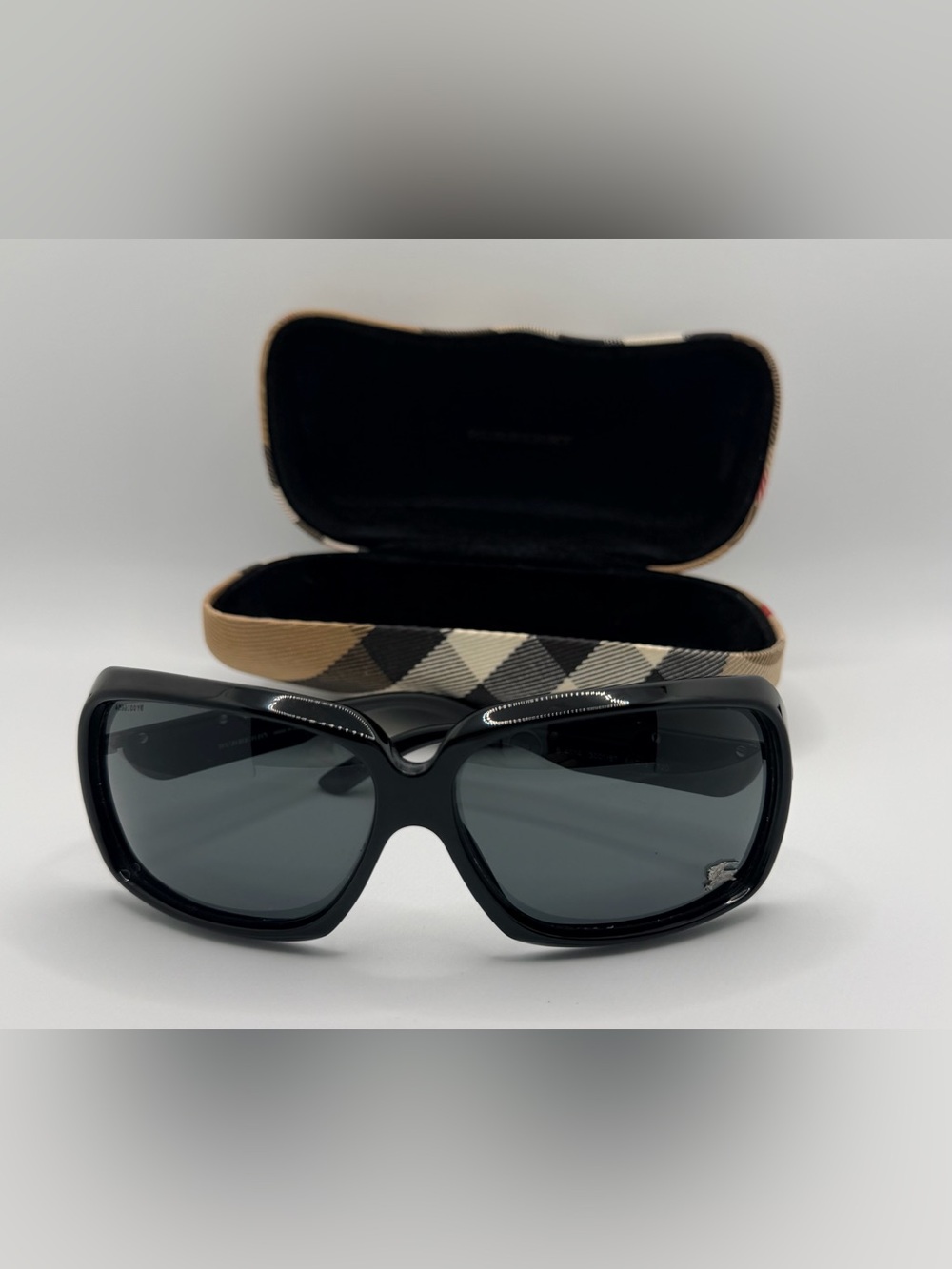 Burberry Women's Black Sunglasses with Signature Check Case